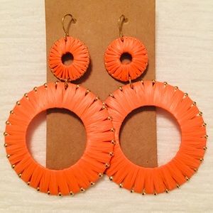 Orange tropics drop earrings